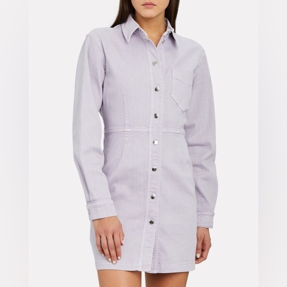 SAMSOE Dresses & Skirts - NWOT SAMSOE SAMSOE Bertha Denim Shirt Dress Lilac Purple Casual Women’s Large